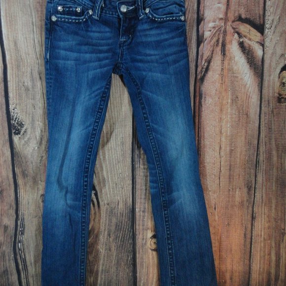 Miss Me Signature Boot Cut Slim Fit Stretch Women Denim Jeans Sz 26 - Picture 2 of 5